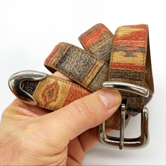 Genuine Leather Multi Colored Belt - Picture 2 of 8